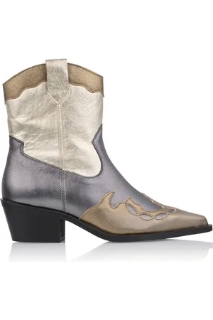 DWRS DWRS Metallic Westernboots enkellaars smoke