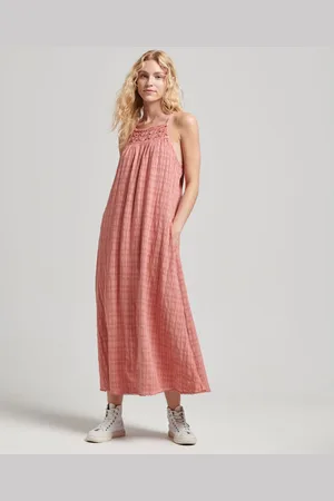 Superdry Vintage Long Halter Cami Jurk Roze 2XS Vrouw