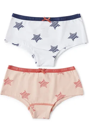 Little Label Hipster 2-pack - white star & light pink star - maat: 98/104 - bio-katoen