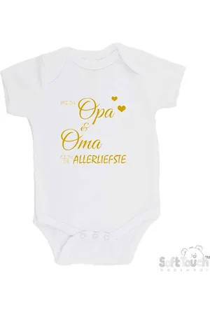 Merkloos 100% katoenen Romper "Mijn opa & oma zijn de allerliefste" Jongens Katoen