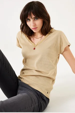 Garcia Dames T-shirt Bruin Korte mouw