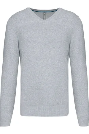 Kariban Pullover/Cardigan Heren M V-hals Lange mouw 87% Katoen, 11% Polyamide, 2% Elasthan
