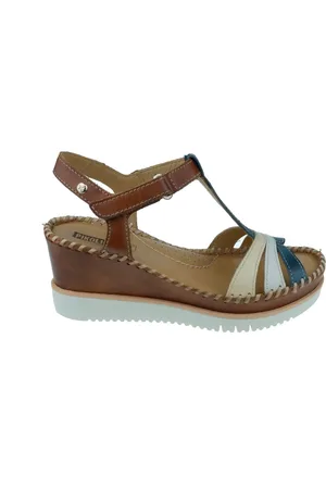 Pikolinos Sandaal Aguadulce W3Z-1776C1 Cognac Blauw Combi