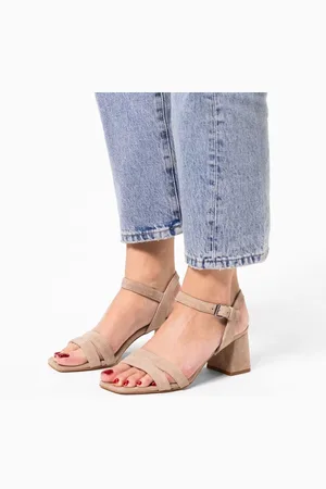Manfield Dames - suède sandalen met hak