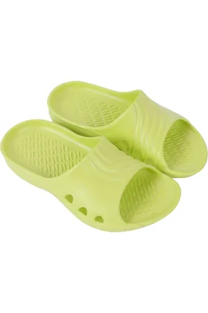 LEMIGO Superlichte en duurzame, limoenkleurige slippers van hoogwaardig rubber - BAMBINO / 24-25