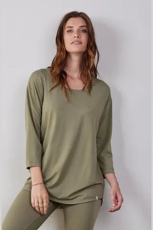 DIDI Dames Loose tee crew 3/4 sleeves in Aloe green maat 48