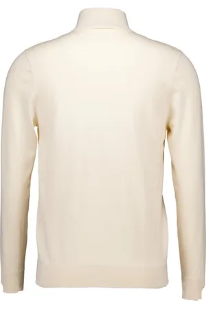 Profuomo Half Zip Pullover Luxury Ecru