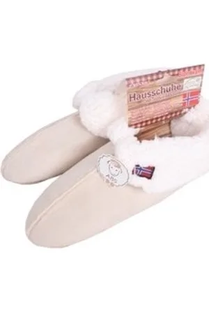 Merkloos Gevoerde pantoffels/sloffen beige voor heren 43-46