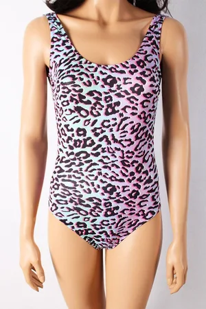 Merkloos Badpak dames- Zwempak dames badmode 402- Meerkleurig details