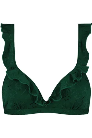 Beachlife Green Embroidery Dames Bikinitopje