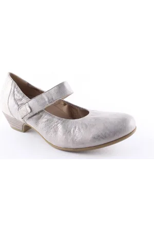 Durea 5672 pump leer kittenband sluiting smal Wijdte E