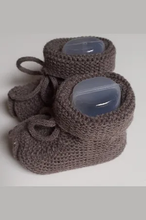 Mac Gebreide Basis Slofjes | Unisex | Moka / Mocca| Newborn | Strikveter | PA42