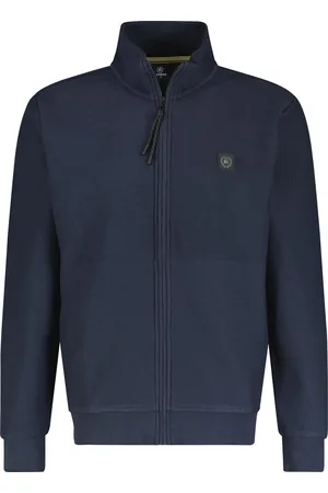 Lerros Vest Gestructureerd Sweat Jack 2484532 485 Classic Navy Mannen