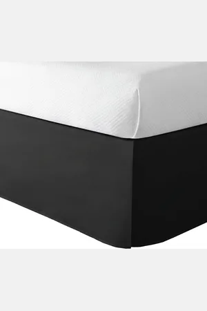 Merkloos Microfiber Tailored Style Lux Hotel Bedrok Met Klassieke 14 Inch Drop Lengte - Koning Zwart Corner Bed Skirt
