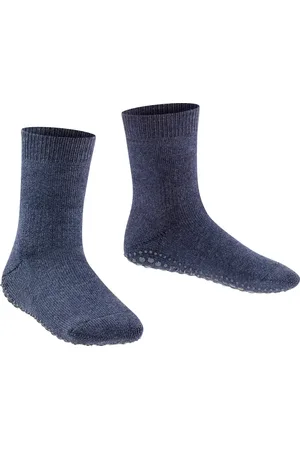 Falke Catspads antislip noppen katoen merino wol huissokken kinderen blauw