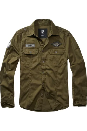 Brandit Heren - Mannen - Dikke kwaliteit - Casual - Streetwear - Menswear - Modern - Luis - Vintage - Shirt - Blouse - Overhemd CGN