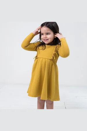 Little Indians Boho Dress Honey - Jurk - Lange Mouwen - Geel - Meisjes