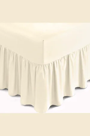 Merkloos Perkal Vouwvolant- Luxe volant voor uw bed van Gaveno Cavalia Corner Bed Skirt