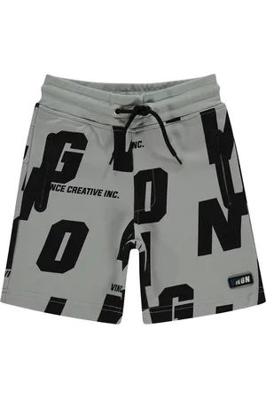 Vingino Jongens korte joggingbroek Rantasi Deep Black/Grey maat 104