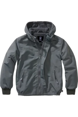 Brandit Kinder Jacke Kids Windbreaker Frontzip Anthrazit-134/140