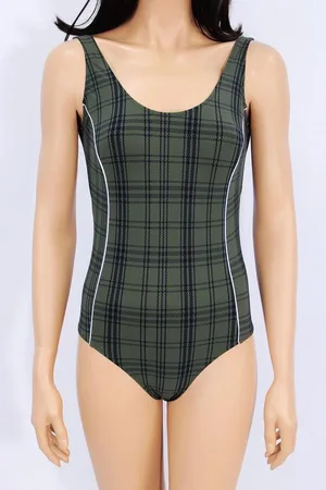 Merkloos Badpak- Klassieke geruite Zwempak- Dames Strandkleding Badmode Bikini Zwemkleding 430-
