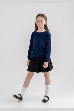 Merkloos Minora kinderkleding meisjes-7 Jaar-Gebreide Jas - Cardigan voor Meisjes en Jongens- Hoogwaardige Baby Kleding- Ronde Hals Vest- lange mouwen- -Sinterklaas cadeautjes