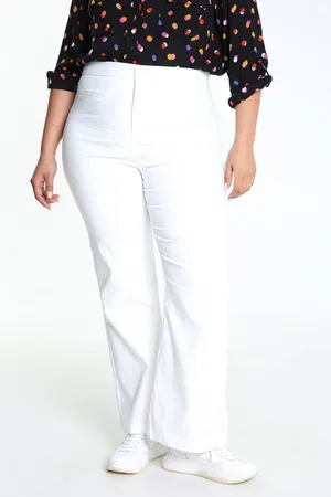 Paprika Effen stadsbroek met hoge taille