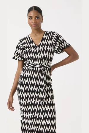 Garcia Dames All over print Jurk Zwart Korte mouw
