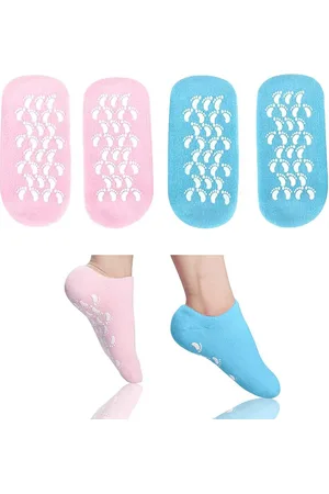 Merkloos Vochtinbrengende sokken, vochtgelsokken, zachte vochtinbrengende voetsokken voor dames en heren, gelsokken voor het hydrateren van droge voeten, katoenen gel teen hydraterende spa