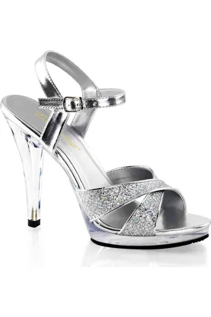 Fabulicious EU 36 = US 6 | FLAIR-419(G) | 4 1/2 Heel, 1/2 PF Criss Cross Ankle Strap Sandal