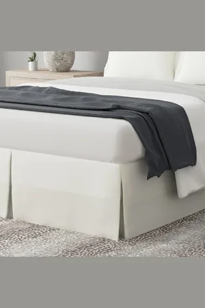 Merkloos Microfiber wrap-around bedrok op maat gemaakt - klassieke stijl - 14 inch druppellengte - koning - ivoor