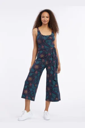 Ragwear Dames jumpsuit - jumsuit dames - Lisseta - navy print - mouwloos - maat XL