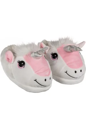 Merkloos Eenhoorn sloffen - / roze - comfortabel - dieren pantoffels - volwassenen - unisex 39/40