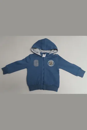 Merkloos Gilet - Jongens - - Lichte sweat - Giraf - Rits en kap - 1 jaar 80
