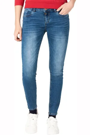 Timezone Dames Jeans Broeken TIGHT SANYATZ skinny Fit Blauw 25W / 30L Volwassenen