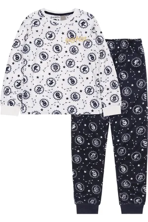Harry Potter Girls velours pyjama met lange mouwen, en marineblauw / 110-116
