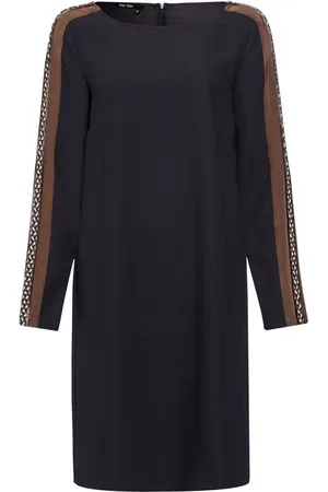 Marc Aurel • antraciete jurk met bruine bies • maat 38