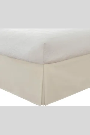 Merkloos Microfiber Tailored Style Bed Rok met Klassieke 14 Inch Drop Lengte - Koning - Ivoor Corner Bed Skirt