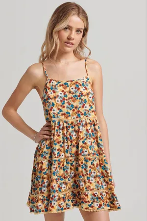 Superdry Vintage Mini Beach Cami Jurk Geel XS Vrouw