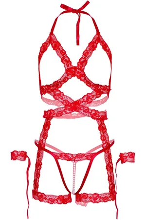 Leg Avenue Cami garter, g-string & cuffs