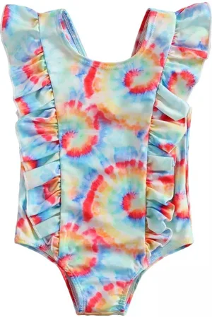 Merkloos Babybadpak Tie Dye met ruffels maat 80