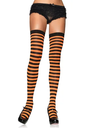 Leg Avenue Striped nylon thigh highs