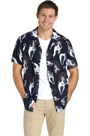 OppoSuits Shirt - Ghostface - Heren Overhemd - Korte Mouwen - Halloween - Carnavalskleding - Horror -