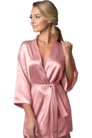 Merkloos Moondrops - Kimono dames - 100% Satijn - Badjas - L/XL - Pyjama dames - cadeau voor vrouw
