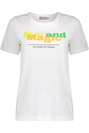 Geisha T-shirt Graphic T Shirt 42116 24 Off-white/lime/melon Dames