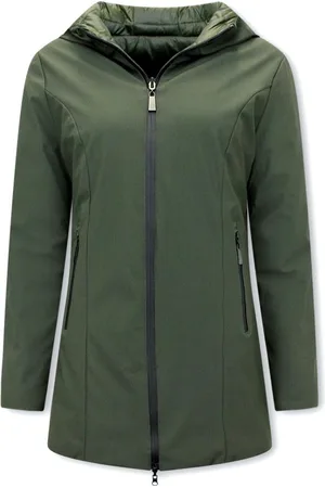 Matogla Lange Winterjas Dames met Capuchon - Parka Jas Dames - Double Face - Slim Fit Winterjassen - Groene Jas Dames