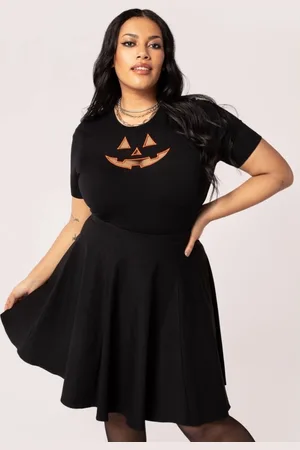 Hell Bunny Jack-O-Lantern Top - 2XL - /Oranje