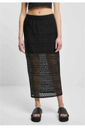 Urban classics Stretch Crochet Lace Midi Lange rok - XS