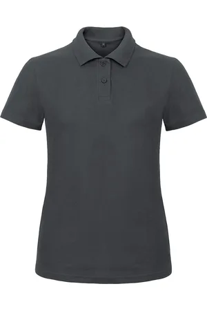 B and C Dames Polo ID.001 Grijs merk maat M
