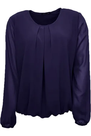 Merkloos Pink Lady dames blouse - blouse uni dames - uni - lange mouwen - BG201 - maat 52